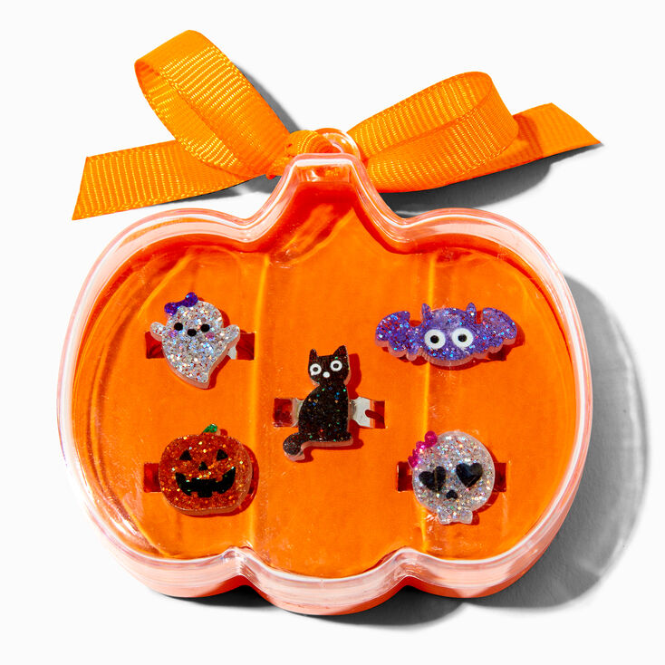 Halloween Icons Glitter Rings Set - 5 Pack,