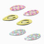 Claire&#39;s Club Pastel Flower Print Snap Hair Clips - 6 Pack,