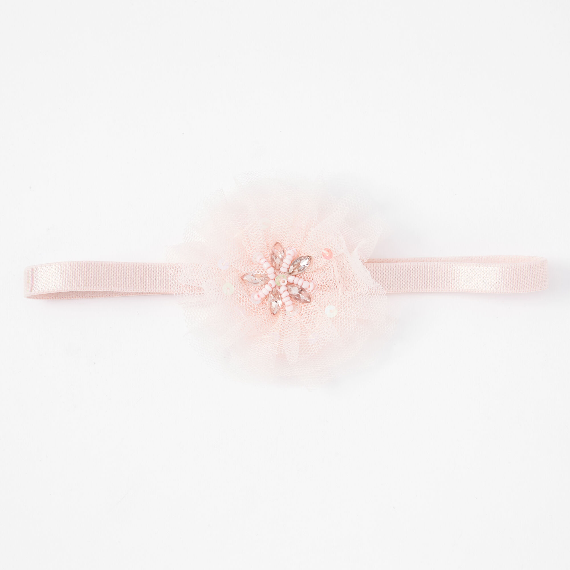 Claire's Club Pink Tulle Flower Headband,
