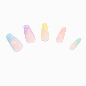 Pastel Cloud Tip Squareletto Vegan Faux Nail Set - 24 Pack,