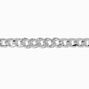 Silver-tone Bling Cuban Chain Bracelet ,