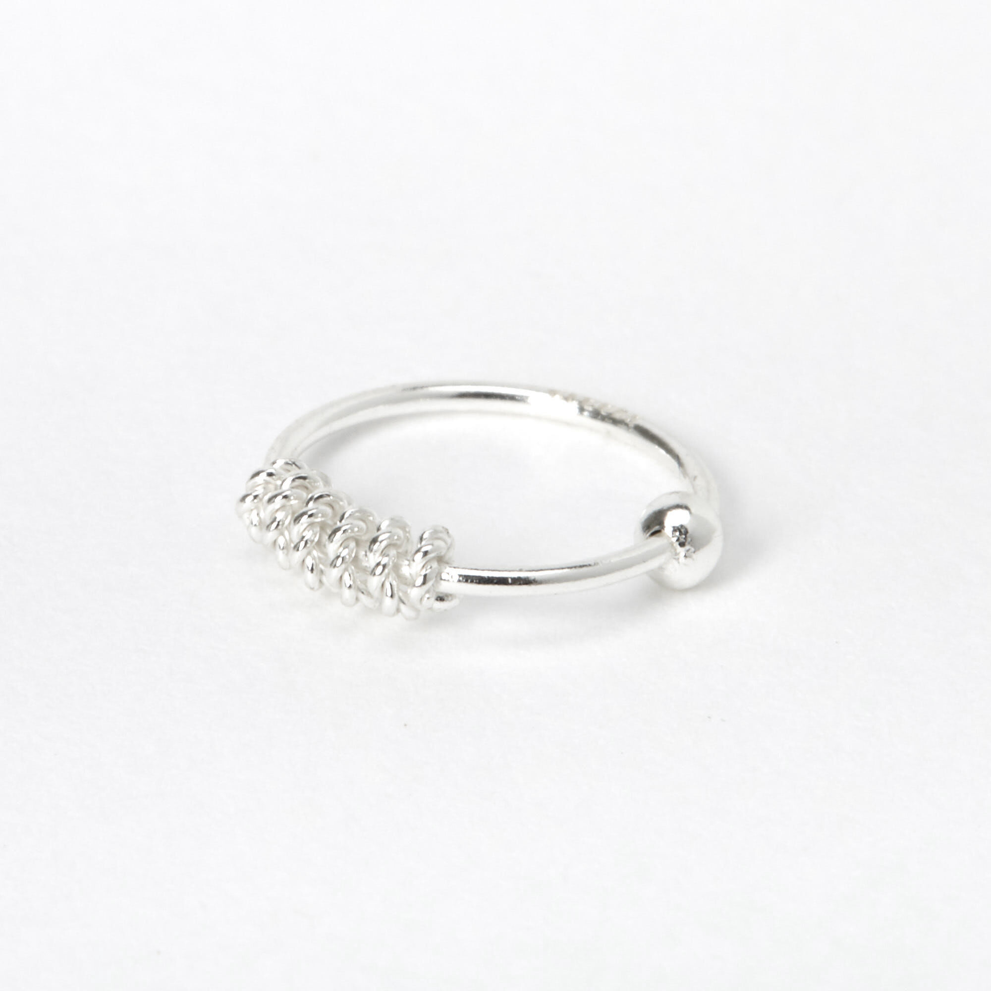 Silver 22G Coiled Cartilage Earring,