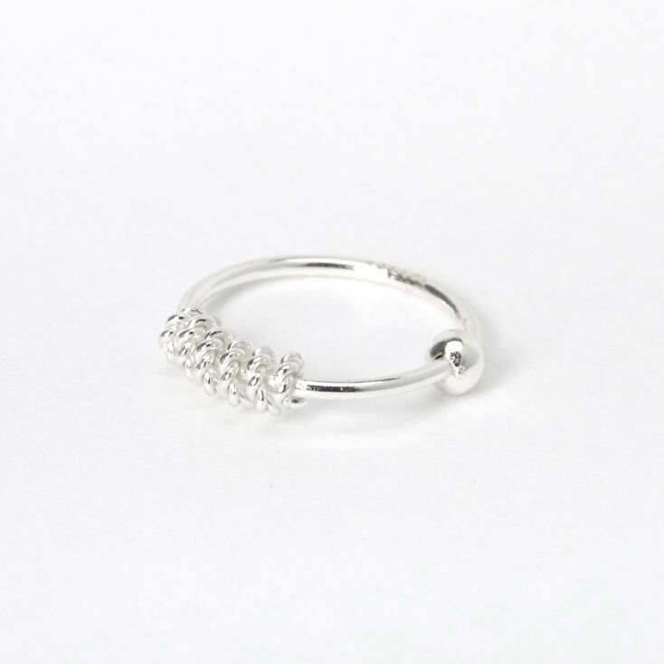 Silver 22G Coiled Cartilage Earring,
