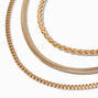 Gold-tone Thick Geometric Chain Necklaces - 3 Pack ,