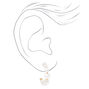 Gold-tone 20MM Mini Pearl Hoop Earrings,