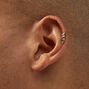 Gold-tone Stainless Steel Cubic Zirconia Baguette Crawler 18G Conch Earring,