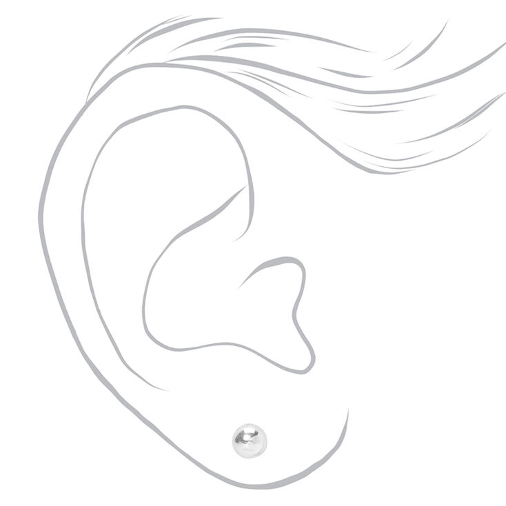Sterling Silver One 5MM Ball Stud Earring,