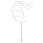 Gold 3&quot; Cross Threader Drop Earrings,