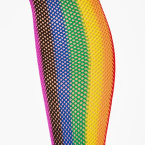 Fishnet Over The Knee Socks - Rainbow,