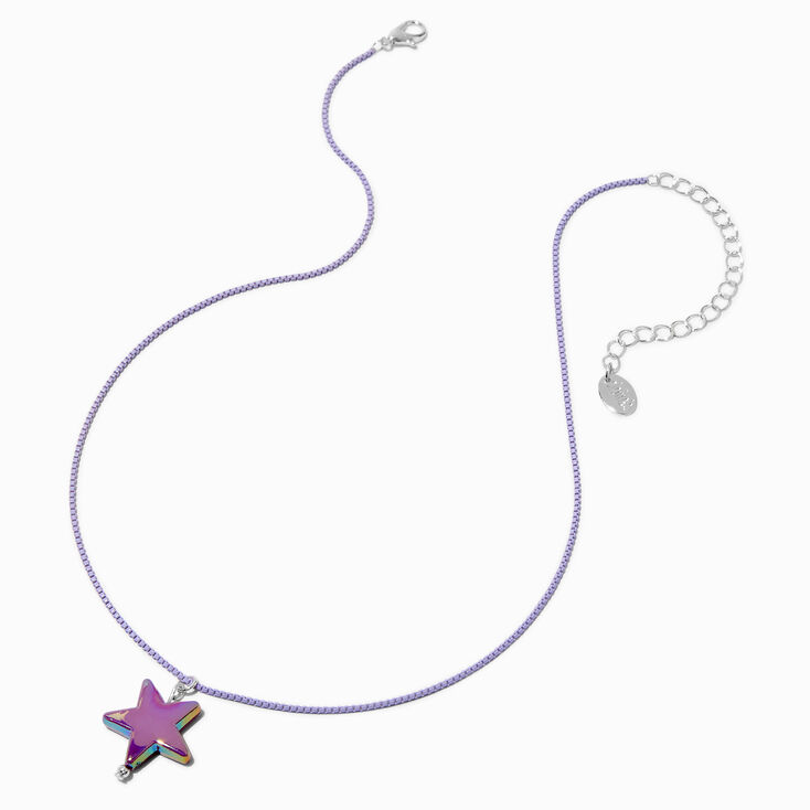 Collier &agrave; pendentif &eacute;toile violet,