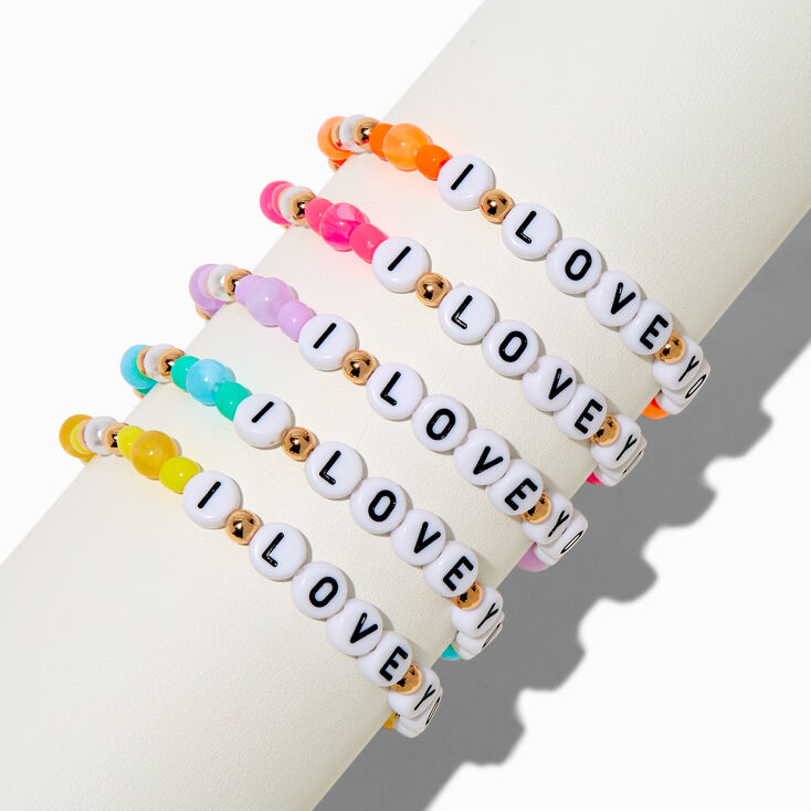 Best Friends &#39;&#39;I Love You&#39;&#39; Beaded Stretch Bracelets - 5 Pack,