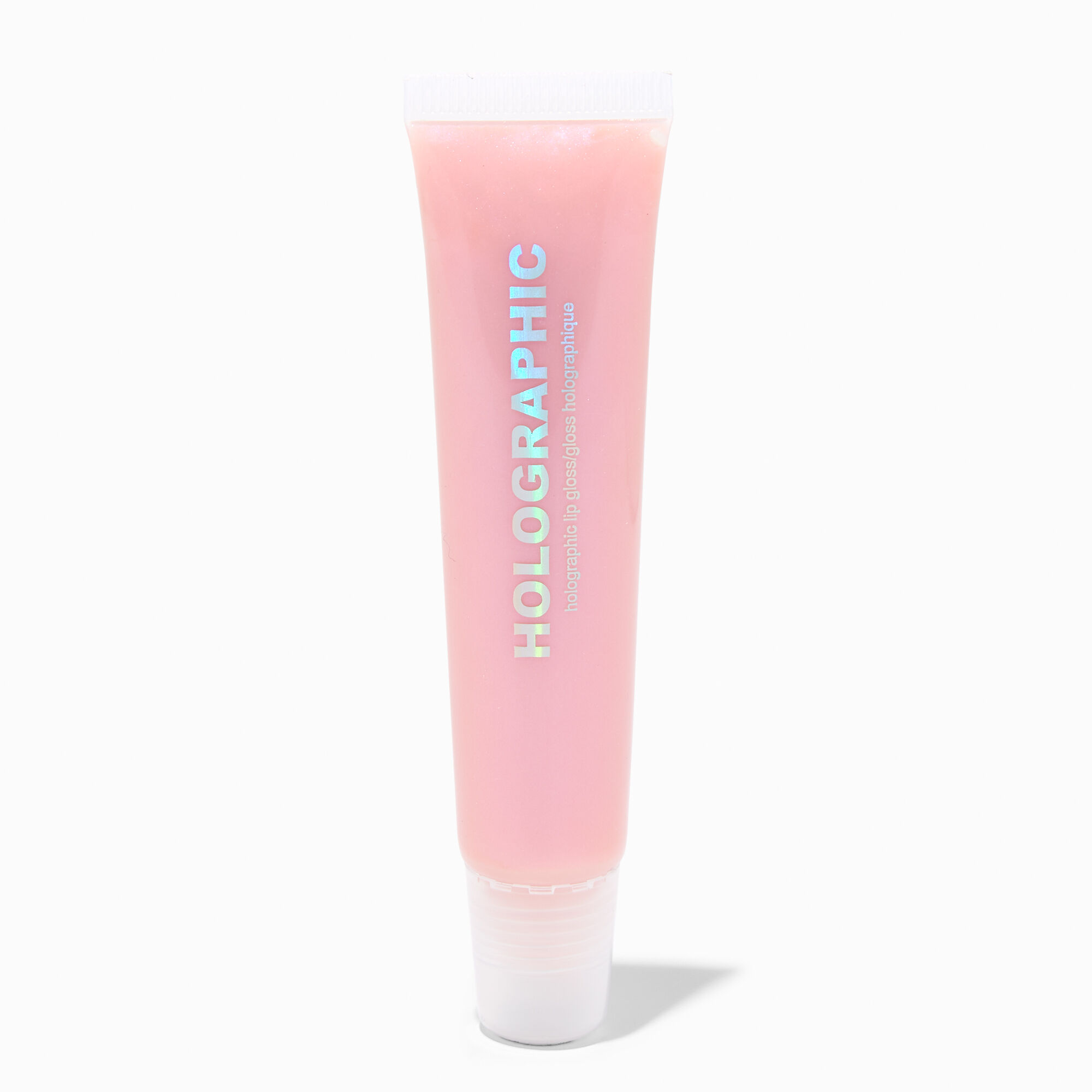 View Claires Holographic Light Glossy Lip Gloss Tube Pink information