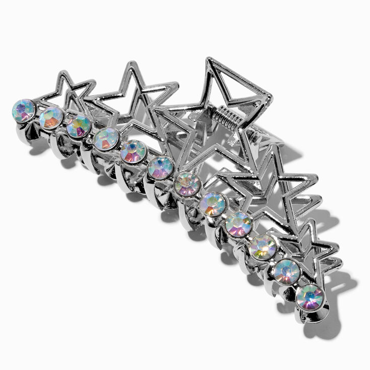 Silver Crystal Stars Hair Claw ,