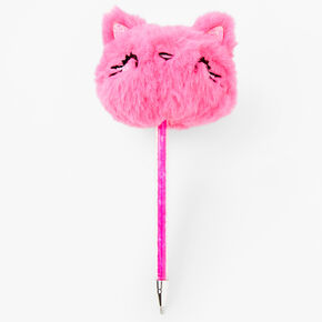 Plush Kitty Head Pen - Pink,