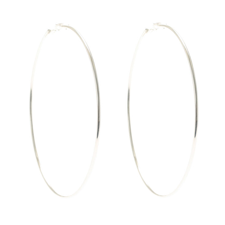 Silver-tone 100MM Hoop Earrings,