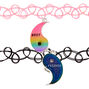 Best Friends Yin Yang Rainbow Tattoo Choker Necklaces - 2 Pack,