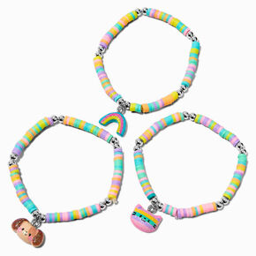 Claire&#39;s Club Pastel Glitter Critter Stretch Bracelets - 3 Pack,
