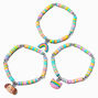 Claire&#39;s Club Pastel Glitter Critter Stretch Bracelets - 3 Pack,