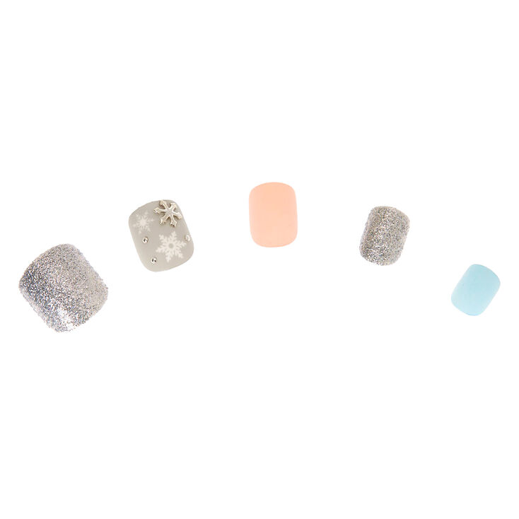 Winter Wonderland Square Press On Faux Nail Set - 24 Pack,