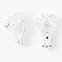 Silver Paw Print Clip-On Earrings,