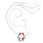 Crystal Wreath Christmas Stud Earrings,