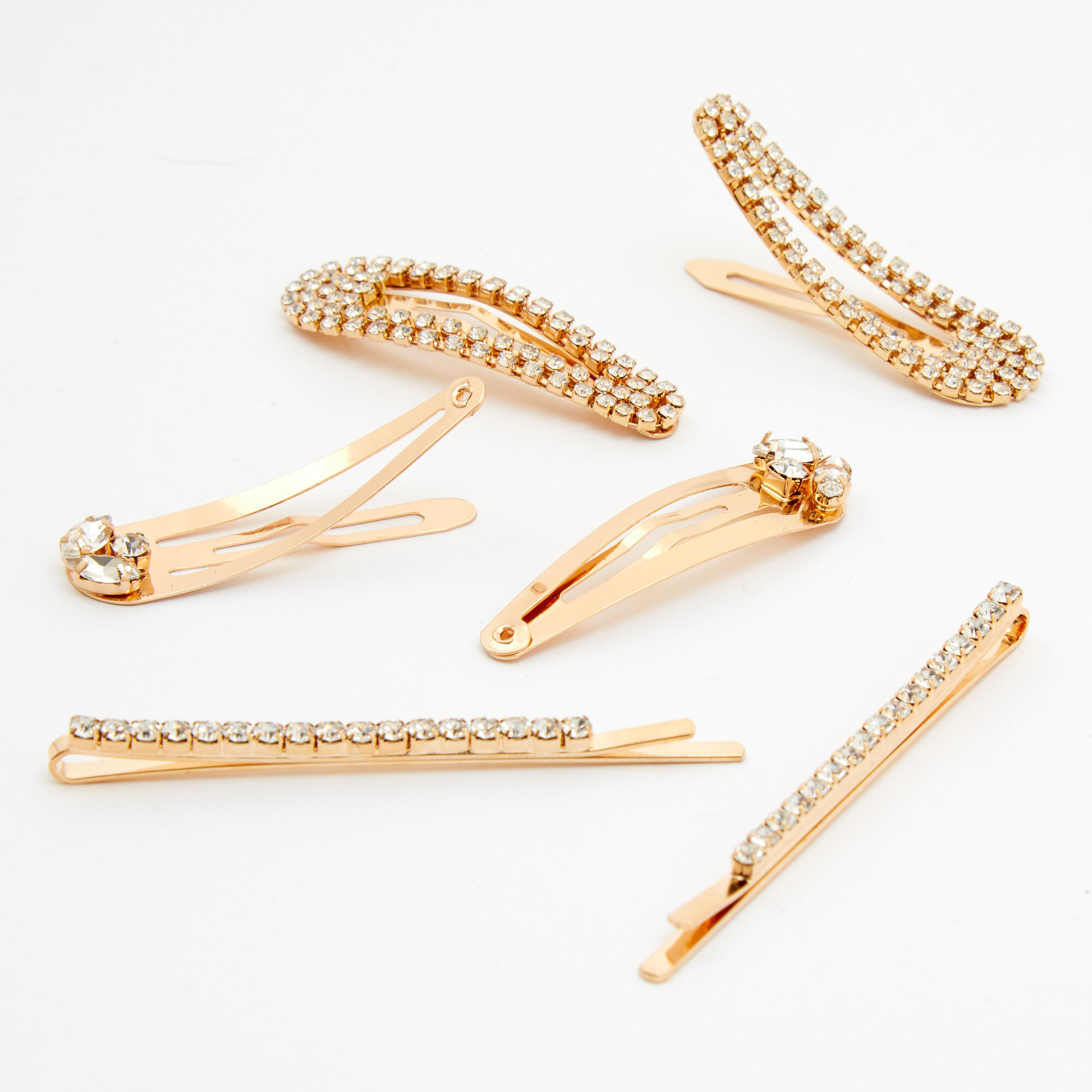 Gold Embellished Hair Pins & Snap Hair Clips - 6 Pack | Claire's US
