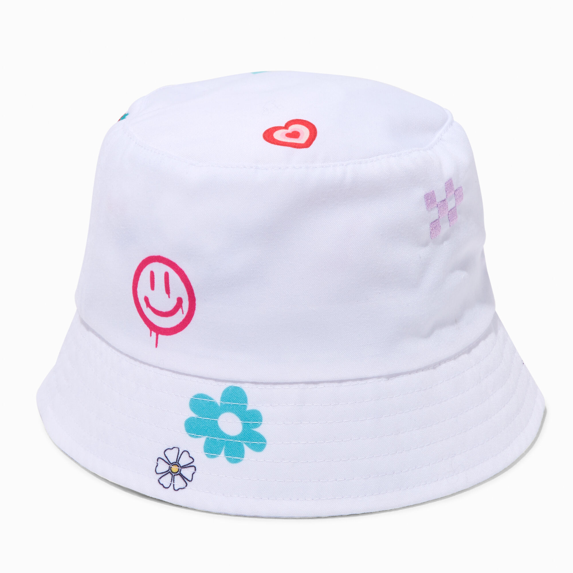 View Claires Groovy Icons Bucket Hat White information
