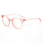 Solar Blue Light Reducing Round Clear Lens Frames - Pink,