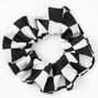 Medium Black &amp; White Check Hair Scrunchie,