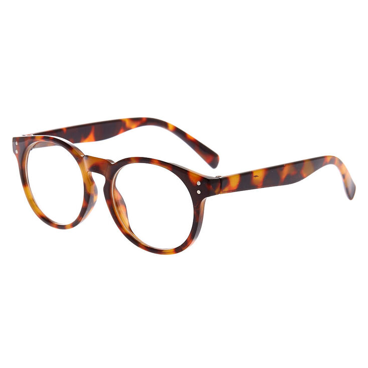 Claire&#39;s Club Tortoiseshell Round Clear Lens Frames,