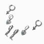 Silver-tone Cowgirl Hoop Earring Stackables Set - 3 Pack,