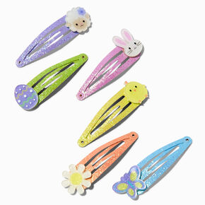 Easter Icons Glittery Snap Hair Clips - 6 Pack,