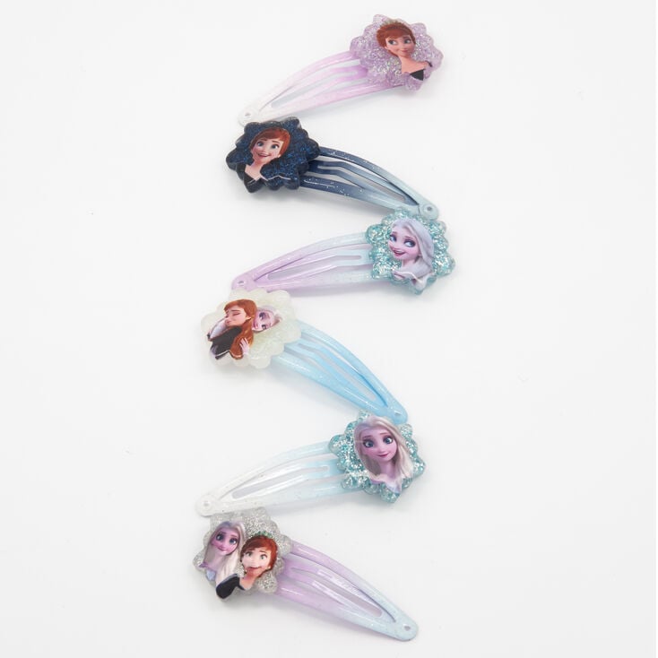 Barrettes clic clac à paillettes La Reine des Neiges ©Disney - Bleu, lot de  12