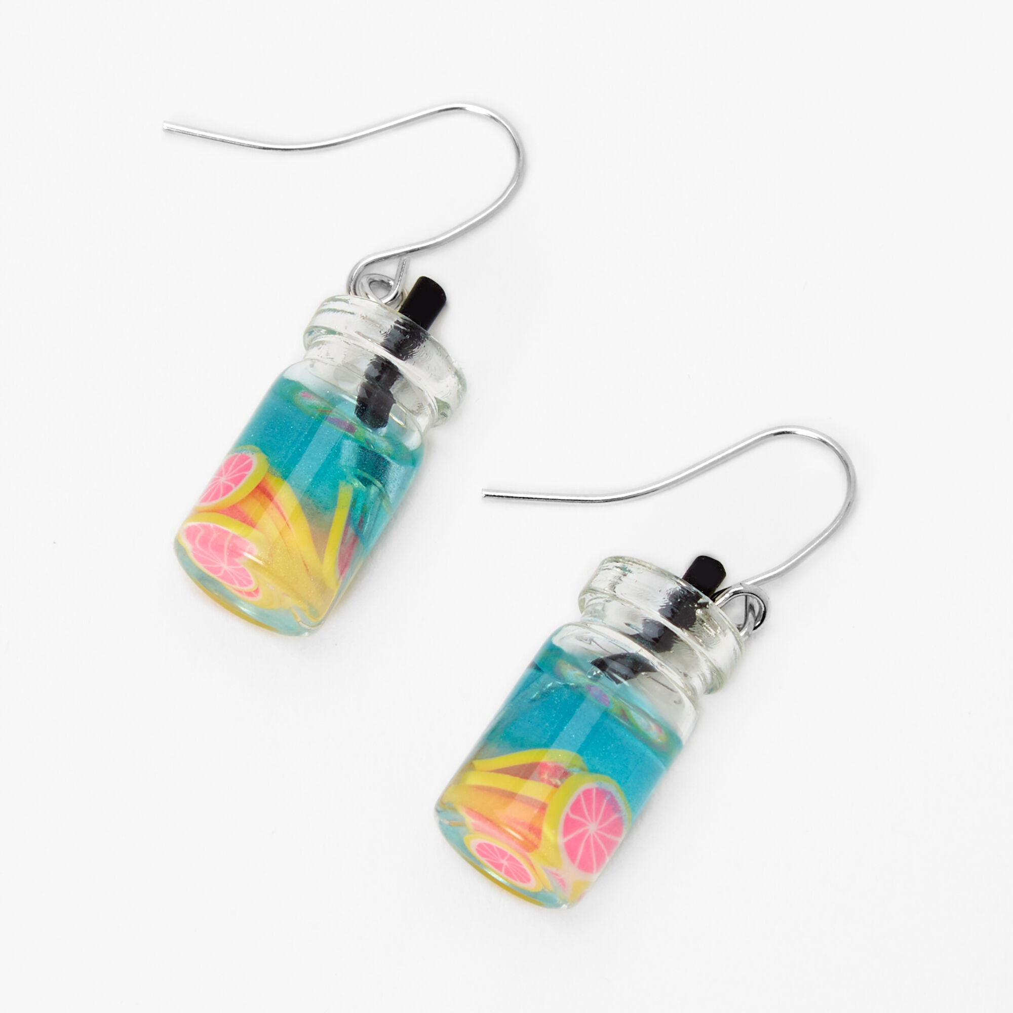 View Claires Grapefruit Beverage 1 Drop Earrings Blue information