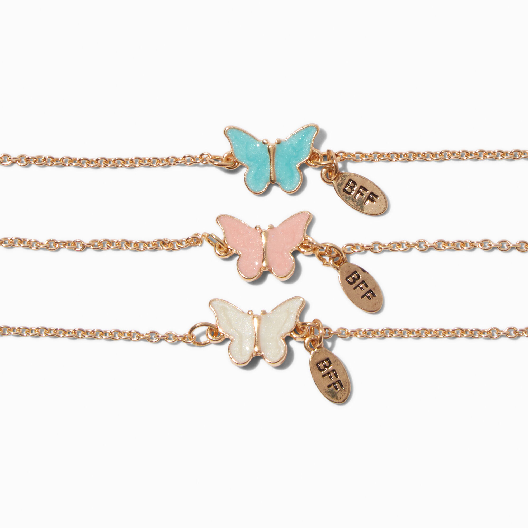 Best Friends Butterfly Chain Bracelets - 3 Pack