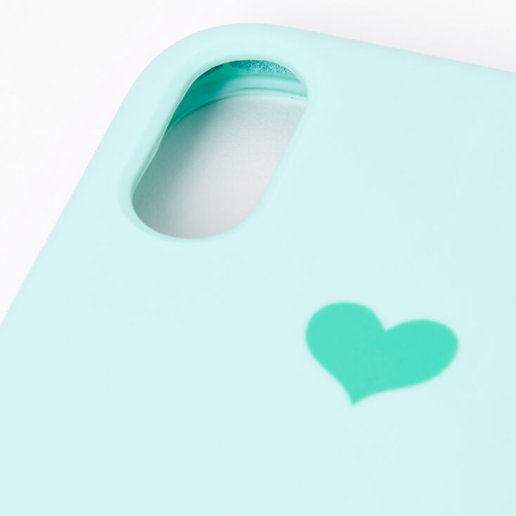 Coque de portable c&oelig;ur vert menthe - Compatible avec iPhone XR,