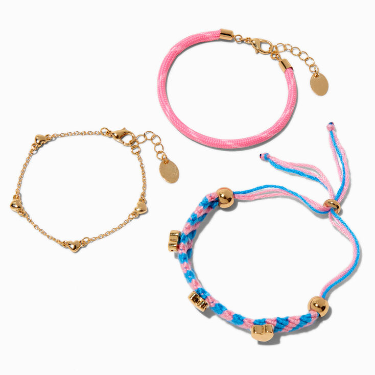 Woven Rope Heart Bracelet Set - 3 Pack,