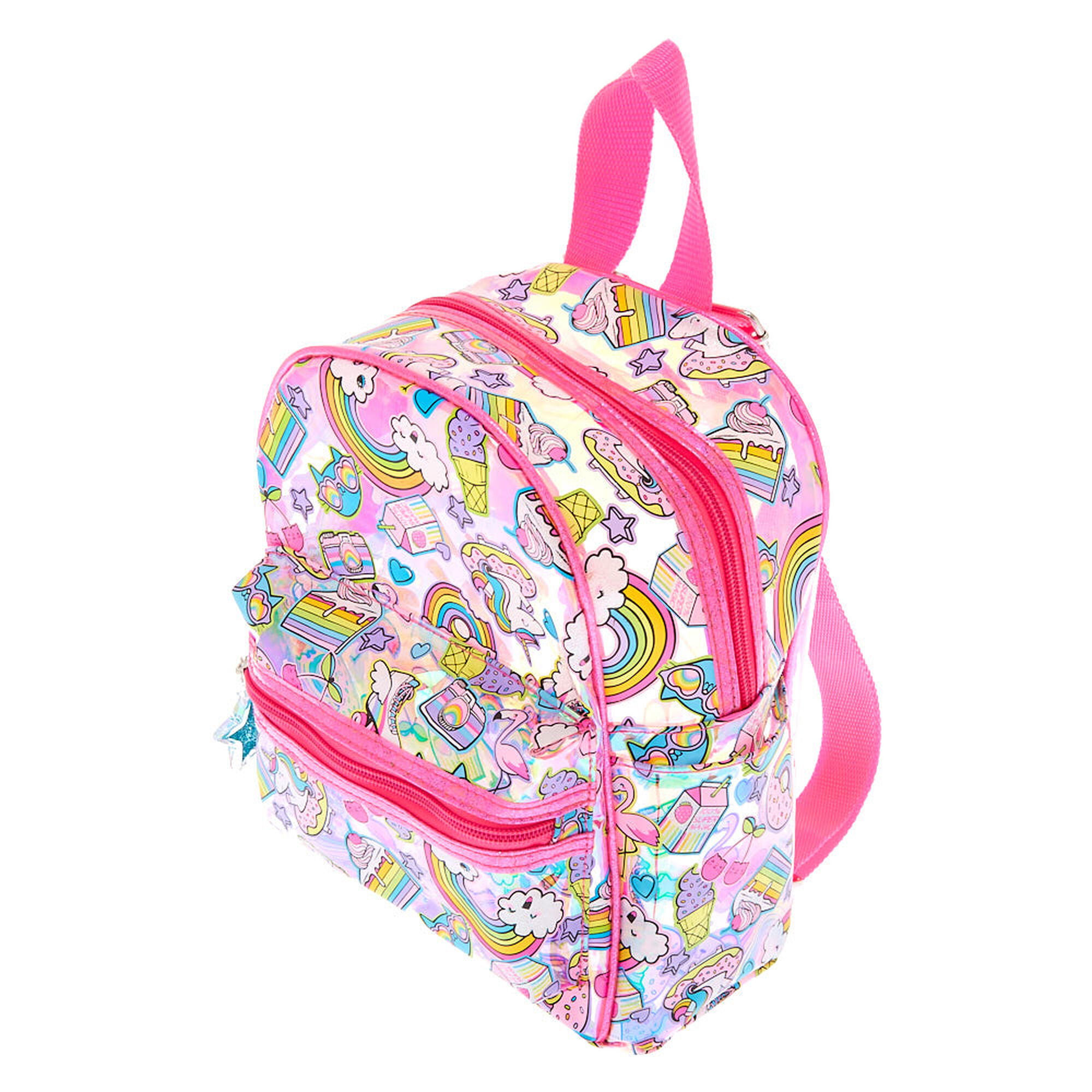 Rainbow Unicorn Icon Backpack - Pink | Claire's US