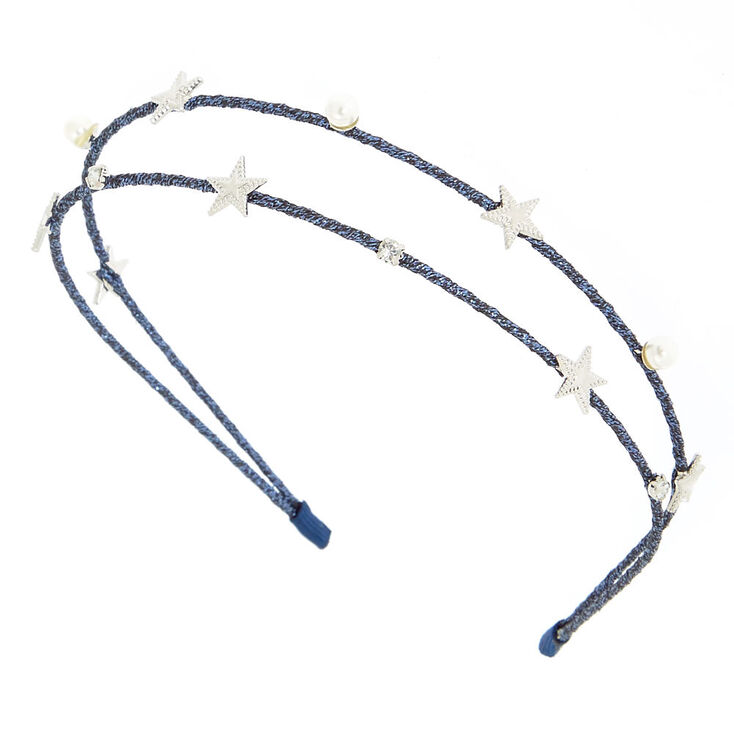 Claire's Serre-tête double rang bleu marine nuit étoilée