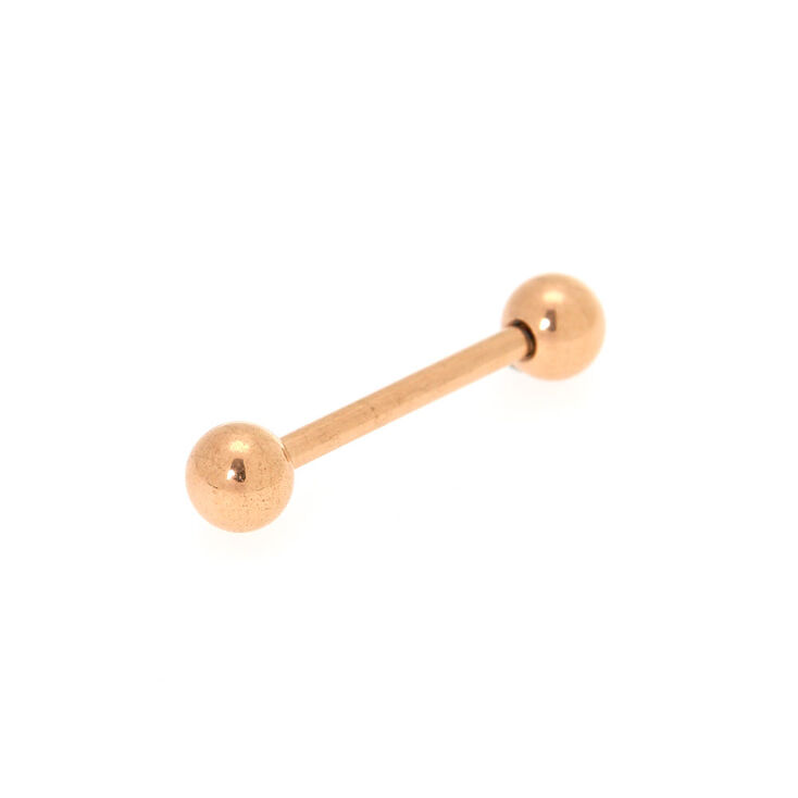 Rose Gold Titanium 14G Barbell Tongue Ring,