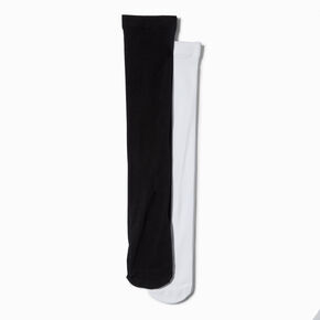 Bas mi-cuisse noirs et blancs - Lot de 2,