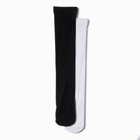 Black &amp; White Thigh High Stockings - 2 Pack,