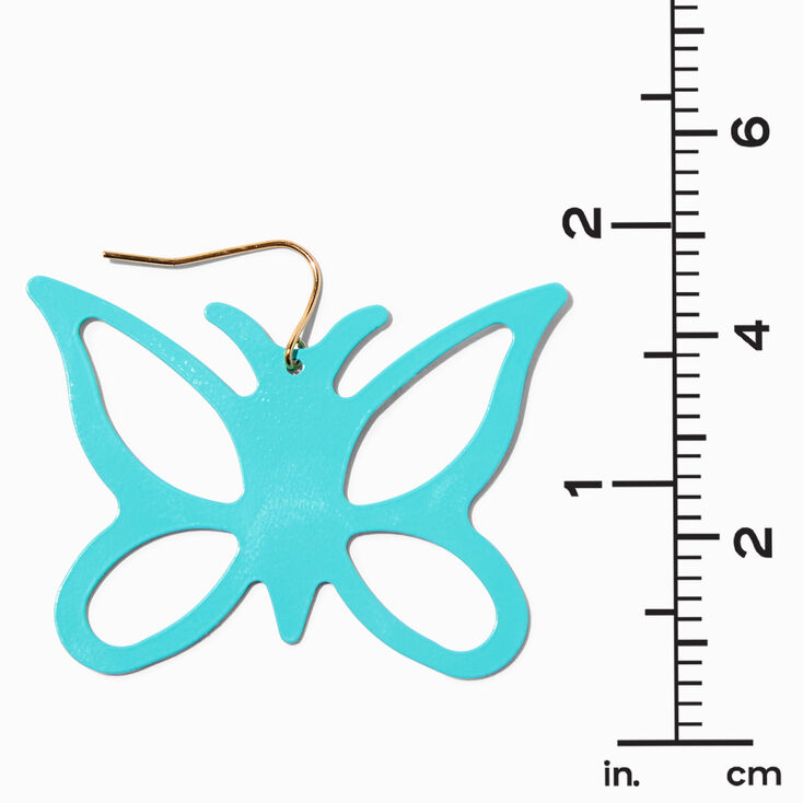 Light Blue Butterfly Cutout 1.5&quot; Drop Earrings,