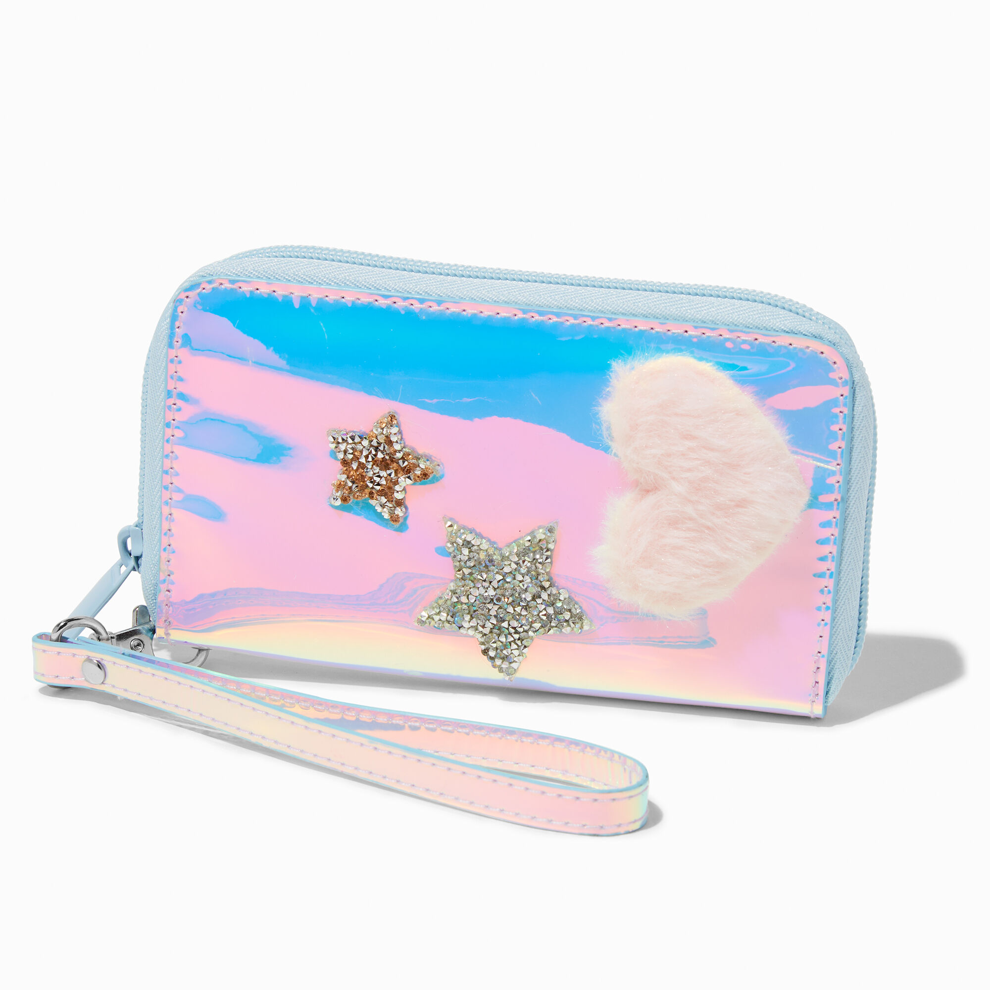 View Claires Holographic Patch Wristlet Wallet information