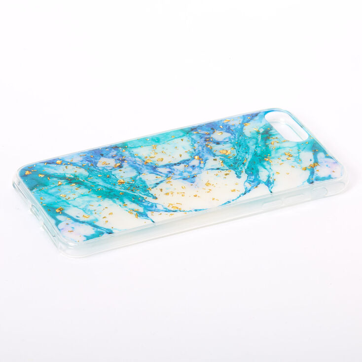 Coque de portable flocons couleur dor&eacute;e effet marbr&eacute; - Compatible avec iPhone 6/7/8 Plus,