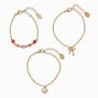 Claire&#39;s Club Gold Holiday Charm Bracelets - 3 Pack,