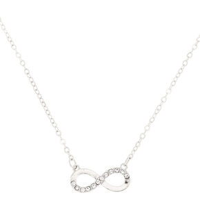 Silver-tone Crystal Infinity Pendant Necklace,