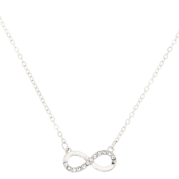 Silver Embellished Infinity Pendant Necklace,