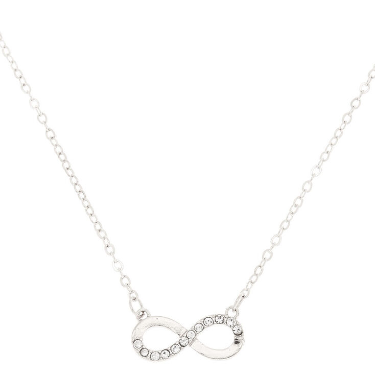 Silver-tone Crystal Infinity Pendant Necklace,