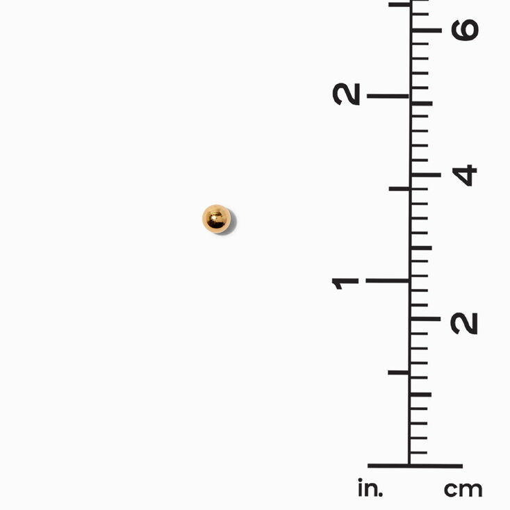 C LUXE by Claire&#39;s 14k Yellow Gold Cubic Zirconia 4MM Ball Stud Earrings - 2 Pack,